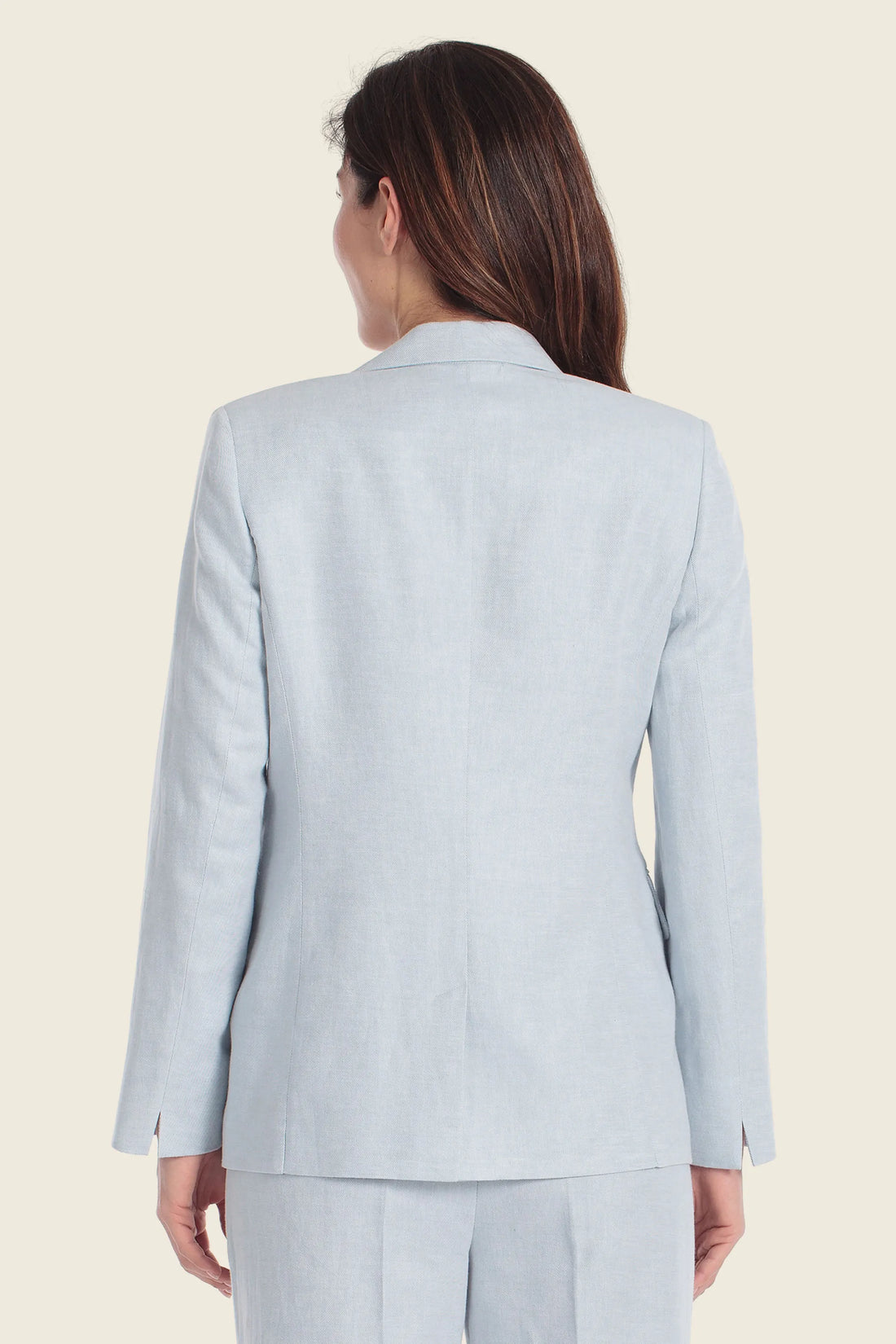 Gerry Weber Blue Sky 0 Blue Blazer in Linen and Cotton Blend SKU: N60161_125 Image 02