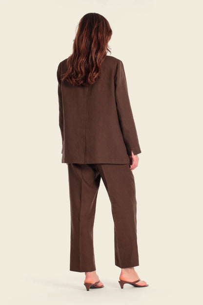 Gerry Weber Brown Chestnut 0 100% Linen Brown Blazer SKU: N60166_357 Image 04