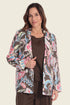 Gerry Weber Flowers & Leaves Brown Print 0 100% Linen Printed Blazer SKU: N60167_677 Image 01