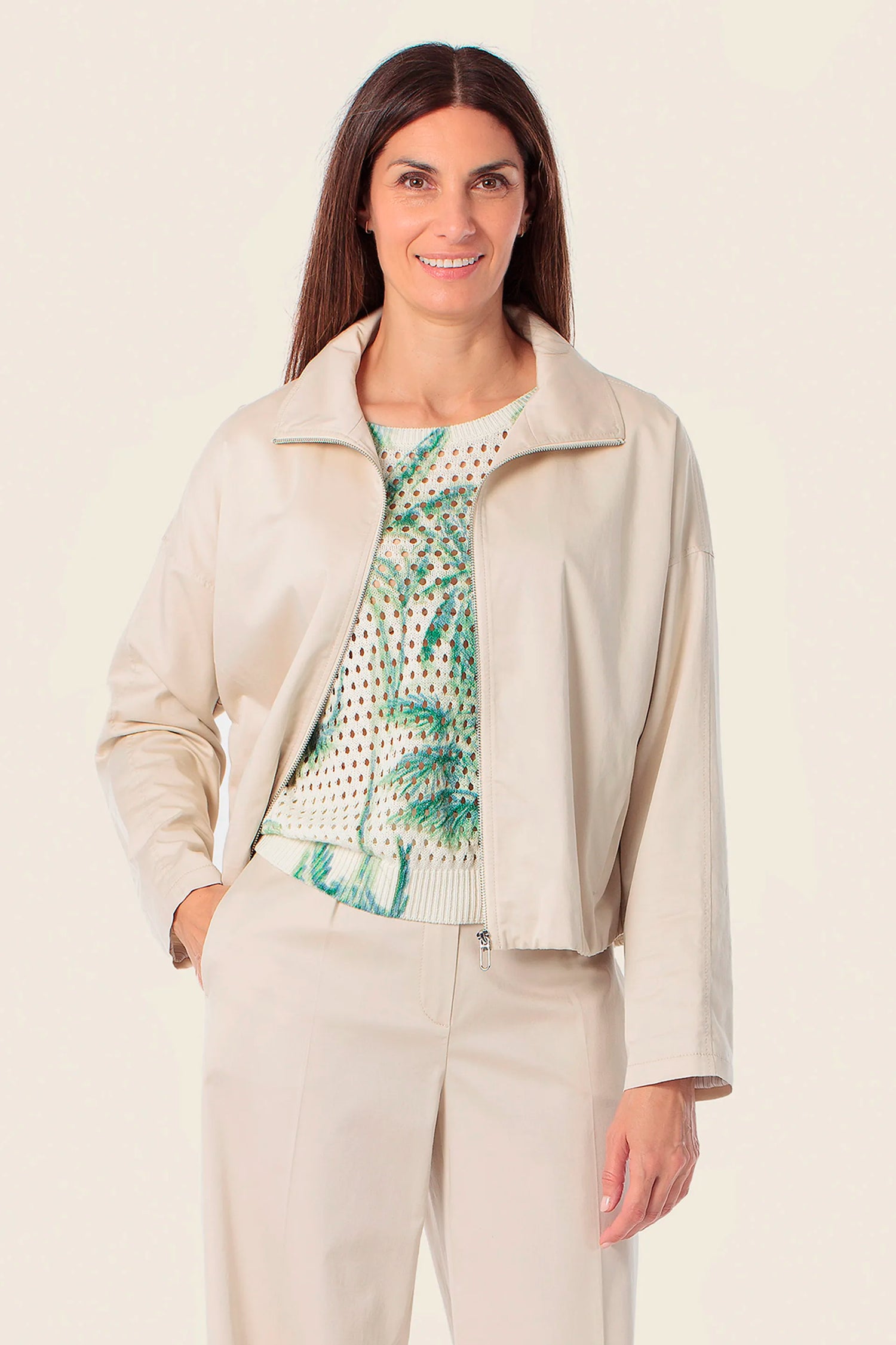 Gerry Weber Beige Sand 0 Sporty Style Jacket SKU: N60170_129 Image 01