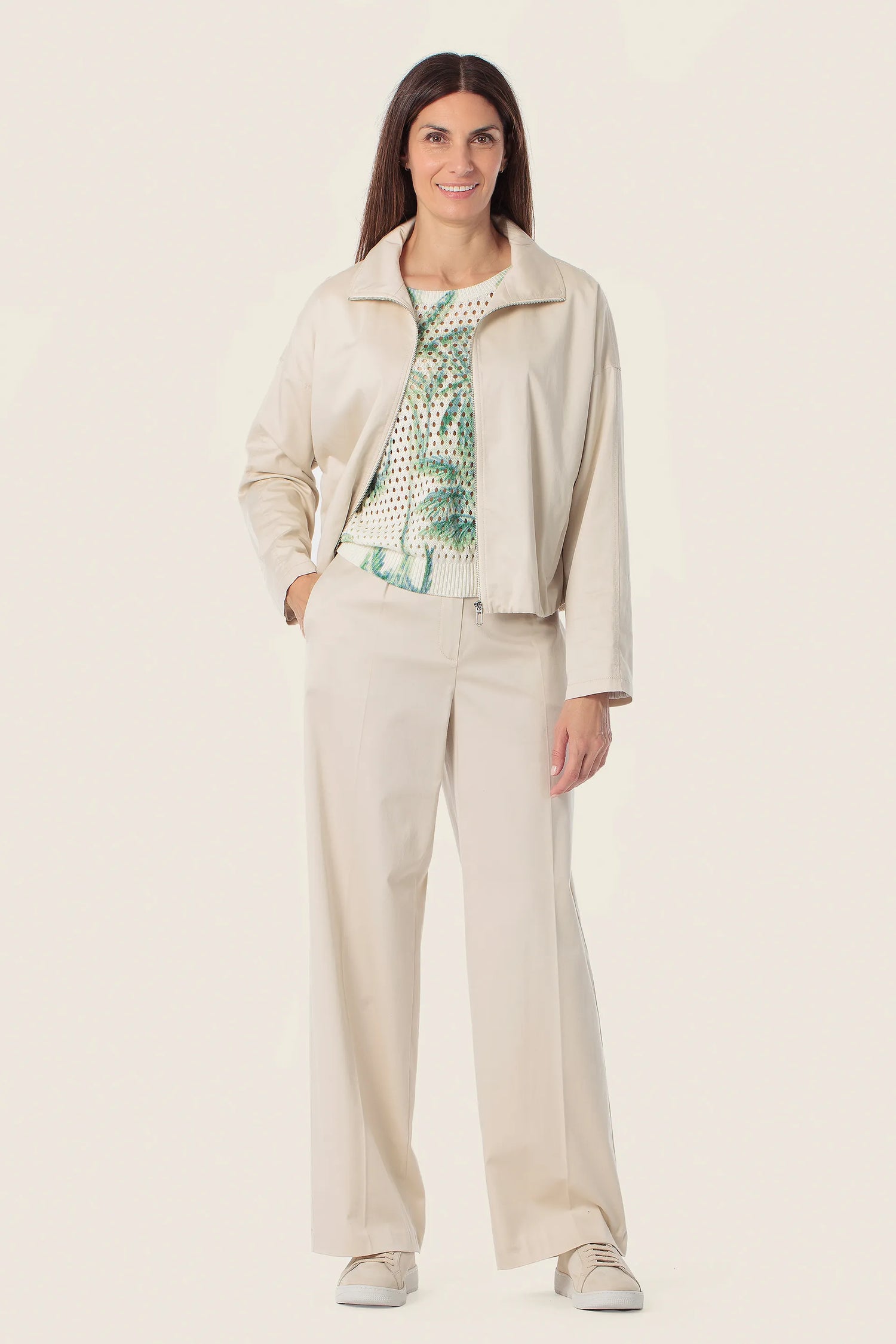 Gerry Weber Beige Sand 0 Sporty Style Jacket SKU: N60170_129 Image 03