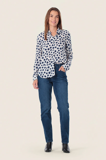 Gerry Weber Beige Natural 0 Printed Button Down Blouse SKU: N60450_189 Image 03