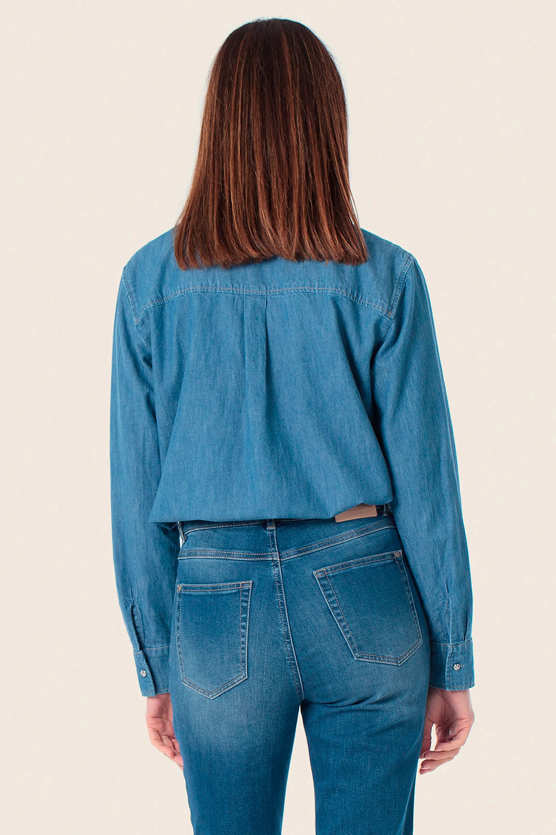 Gerry Weber Blue MŽdium Denim 0 Denim Long Sleeve Shirt SKU: N60457_396 Image 02
