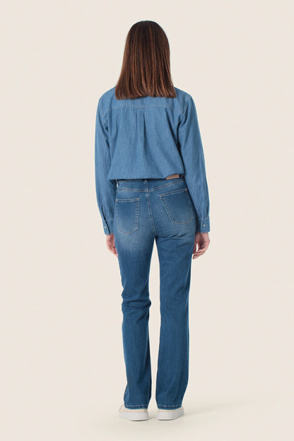 Gerry Weber Blue MŽdium Denim 0 Denim Long Sleeve Shirt SKU: N60457_396 Image 04