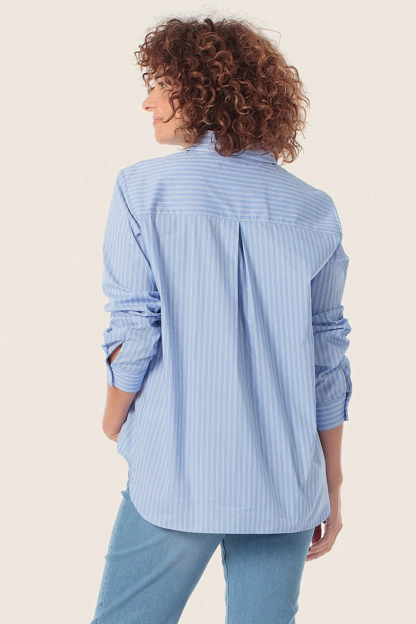 Gerry Weber Blue Sky Women Striped Blouse with Rhinestones SKU: N60460_125 Image 04