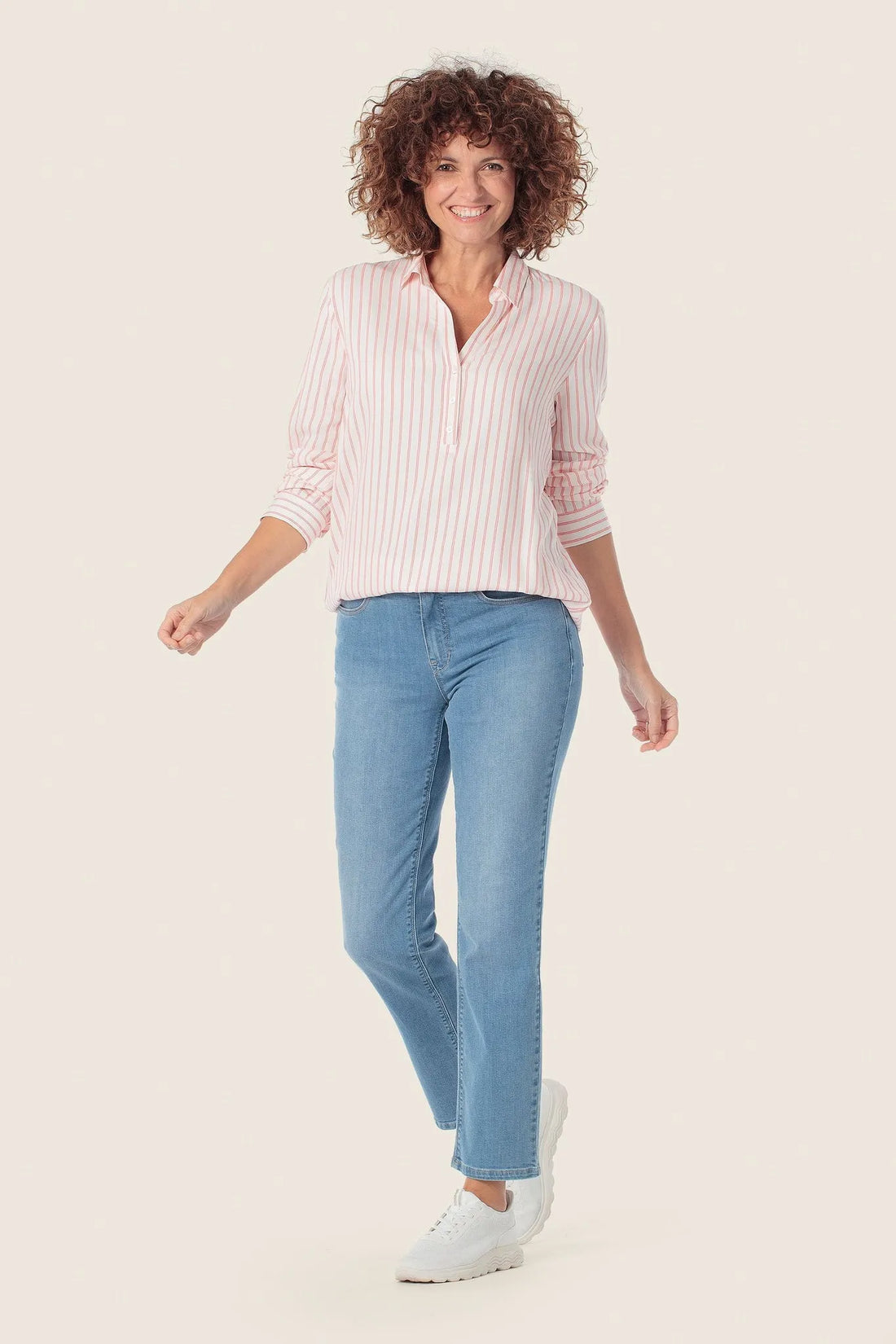Gerry Weber Pink Sorbet Women Striped Blouse SKU: N60463_323 Image 01
