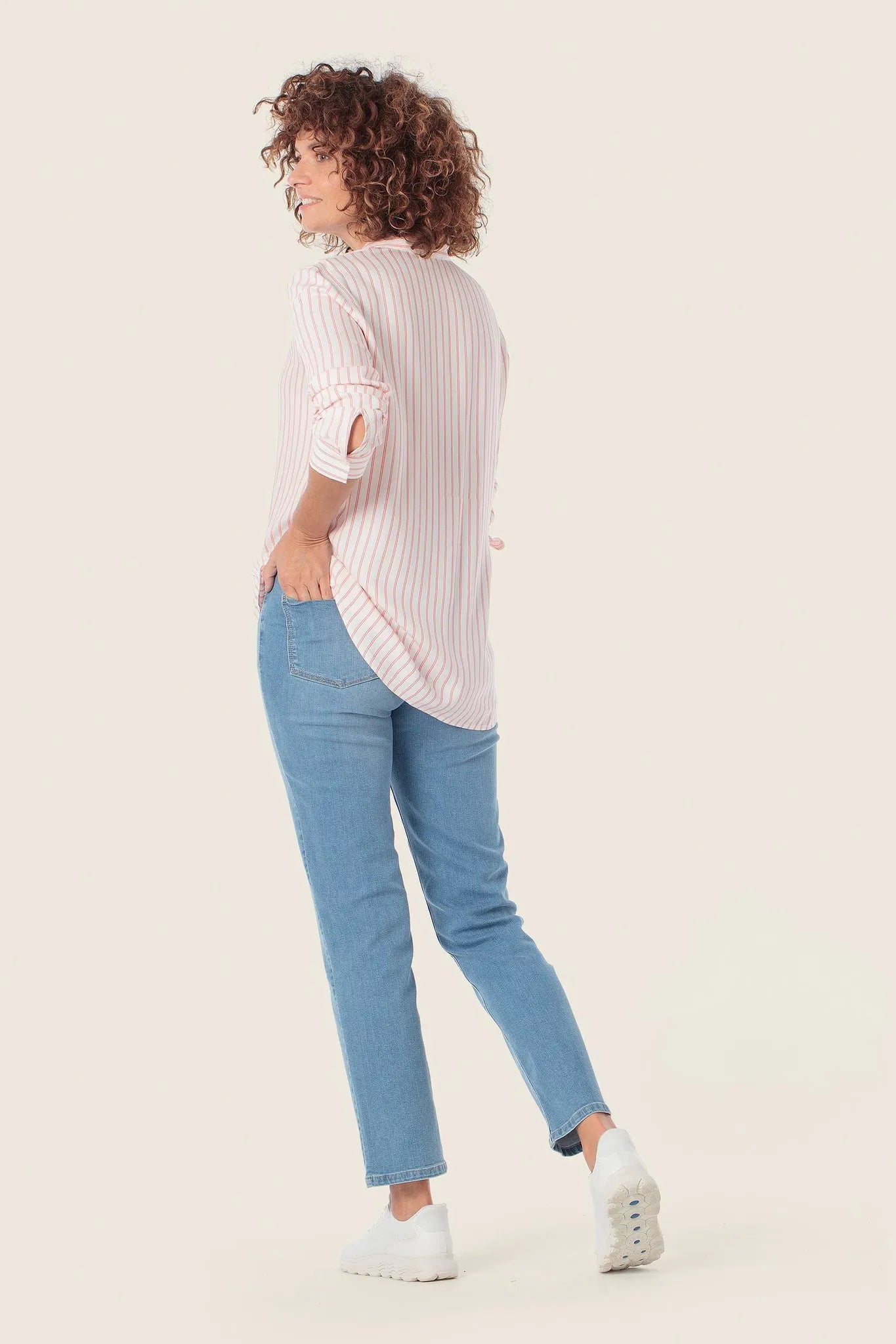 Gerry Weber Pink Sorbet Women Striped Blouse SKU: N60463_323 Image 02