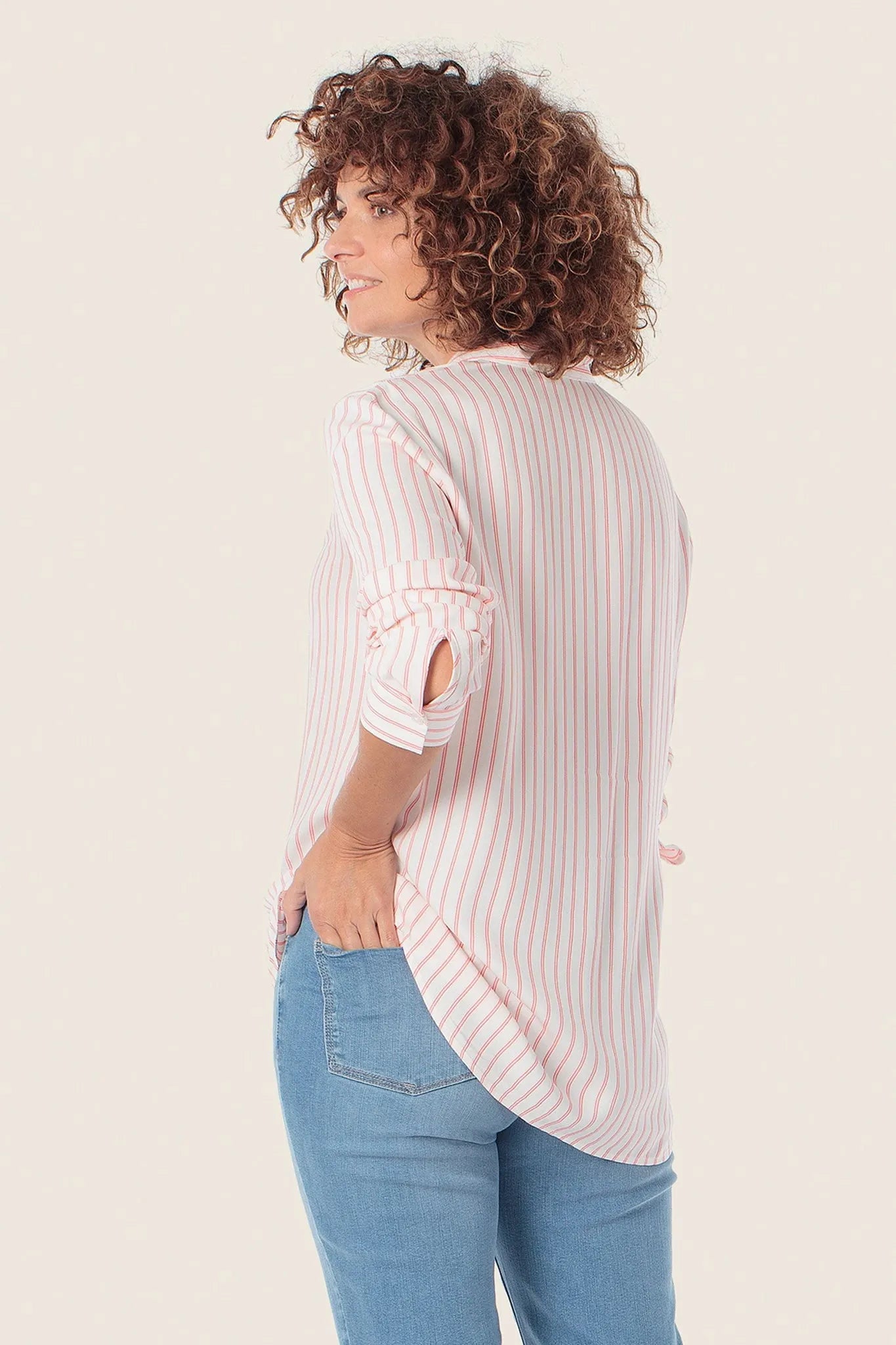 Gerry Weber Pink Sorbet Women Striped Blouse SKU: N60463_323 Image 04