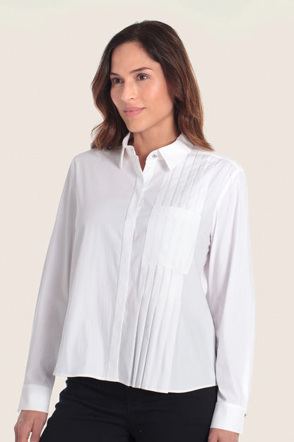 Gerry Weber White 0 Pleated Blouse Asymmetric SKU: N60465_102 Image 05