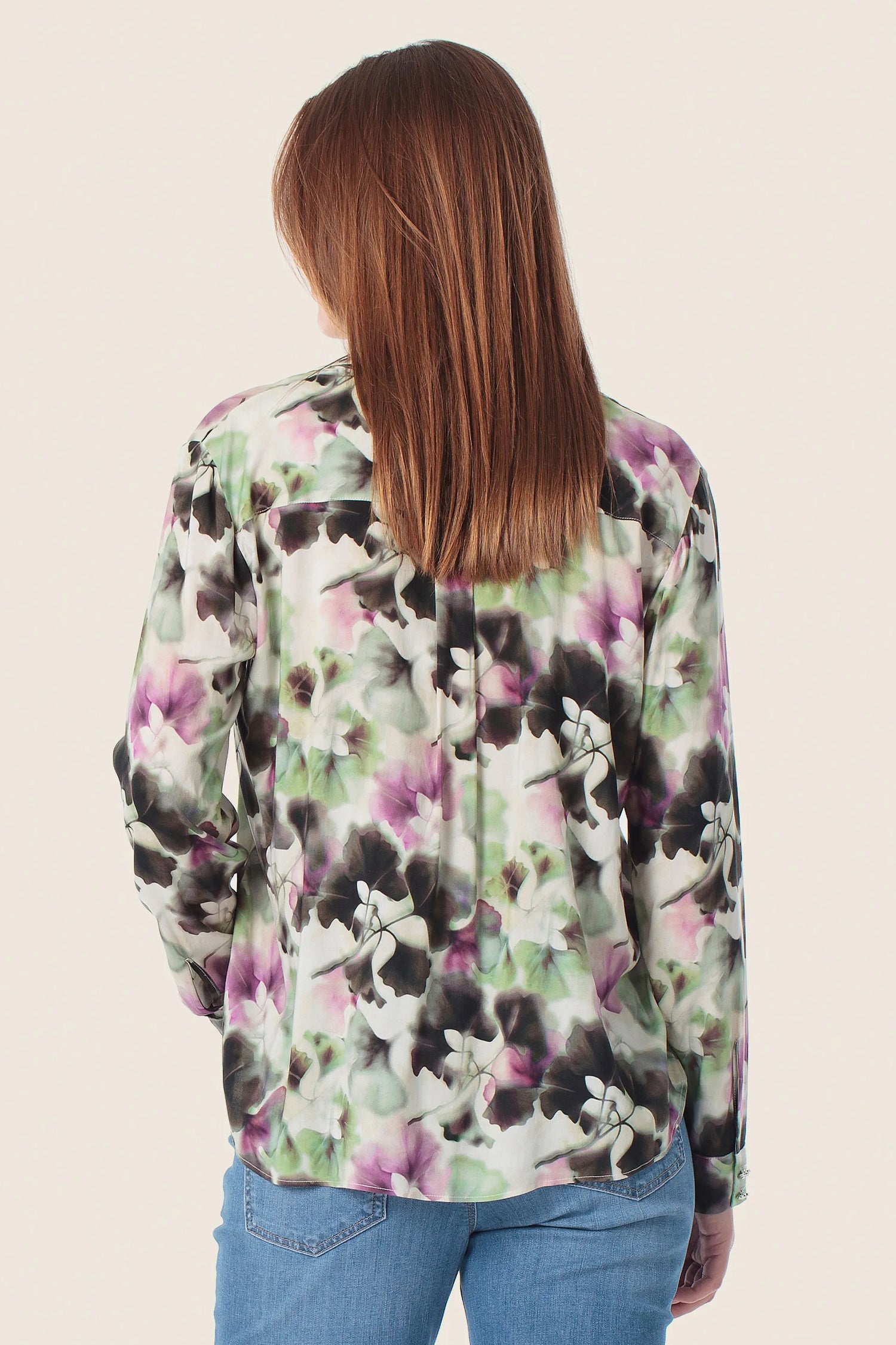 Gerry Weber Green Jungle 0 Long Sleeve Printed Blouse SKU: N60466_174 Image 02