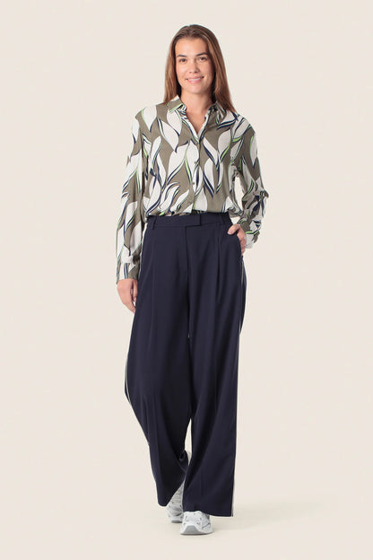 Gerry Weber Green Khaki 0 Long Sleeve Printed Blouse SKU: N60467_155 Image 03