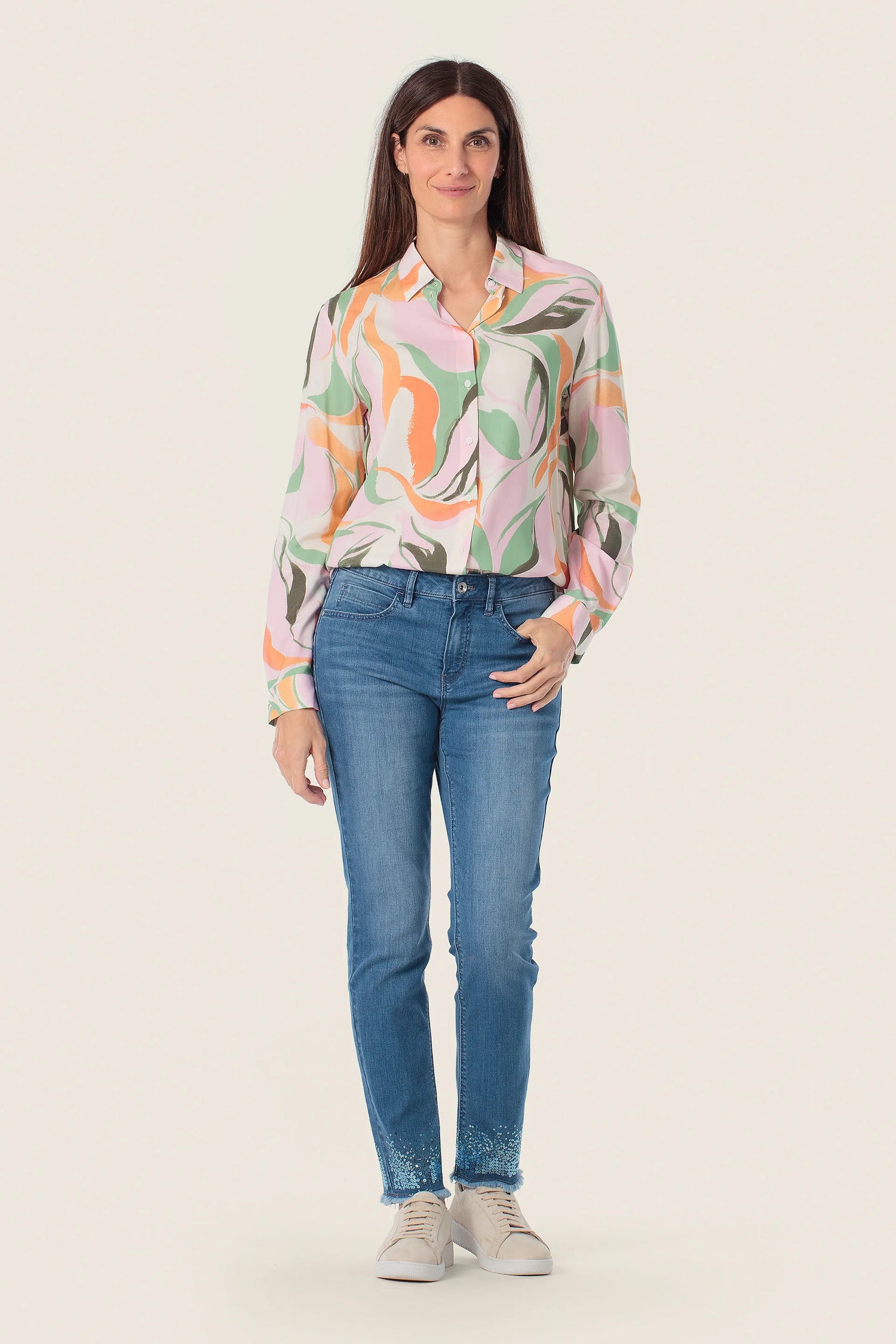 Gerry Weber Several Colors 0 Long Sleeve Printed Blouse SKU: N60468_101 Image 03