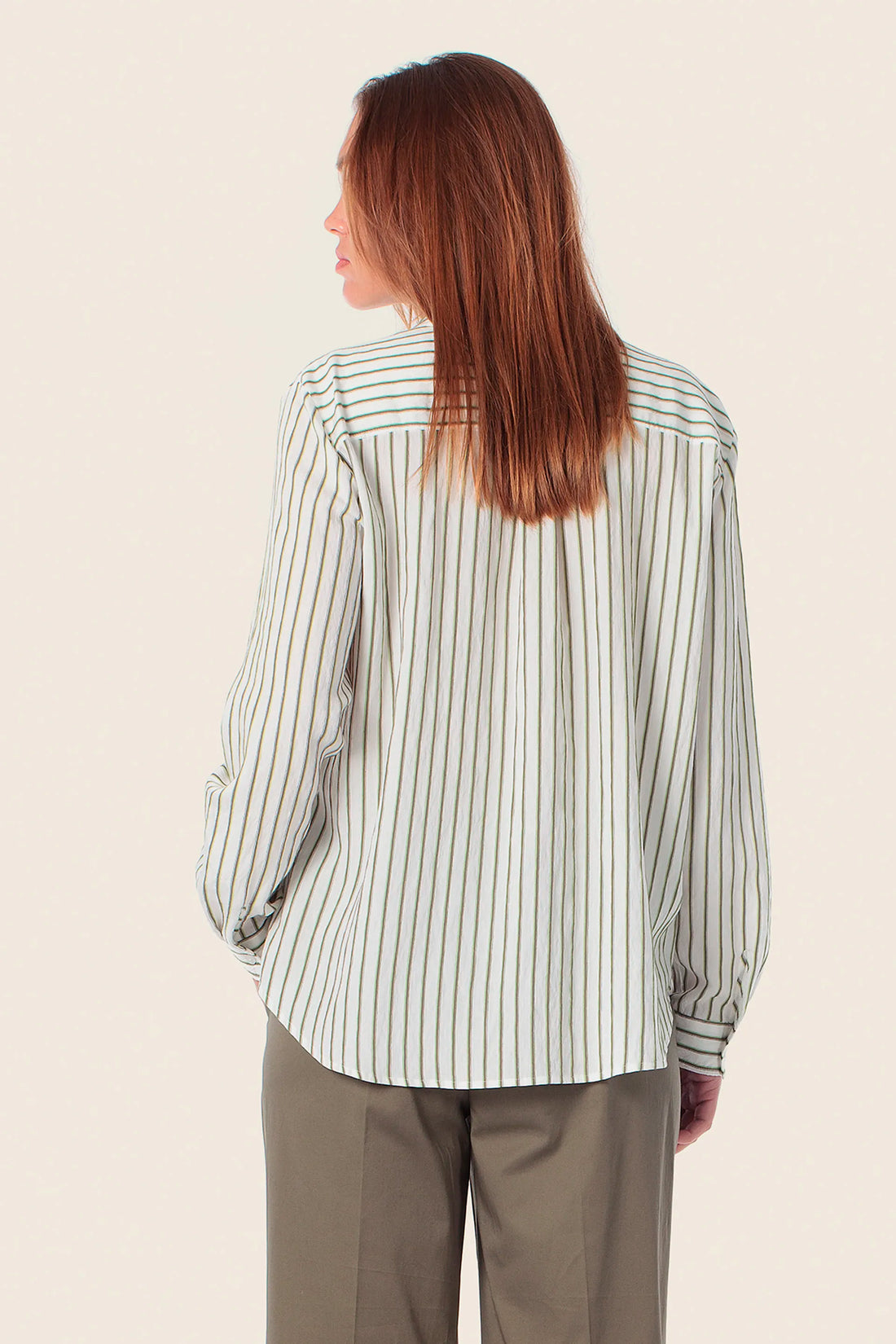 Gerry Weber Green Eucalyptus 0 Green Striped Shirt Style Blouse SKU: N60471_314 Image 02