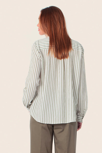Gerry Weber Green Eucalyptus 0 Green Striped Shirt Style Blouse SKU: N60471_314 Image 02