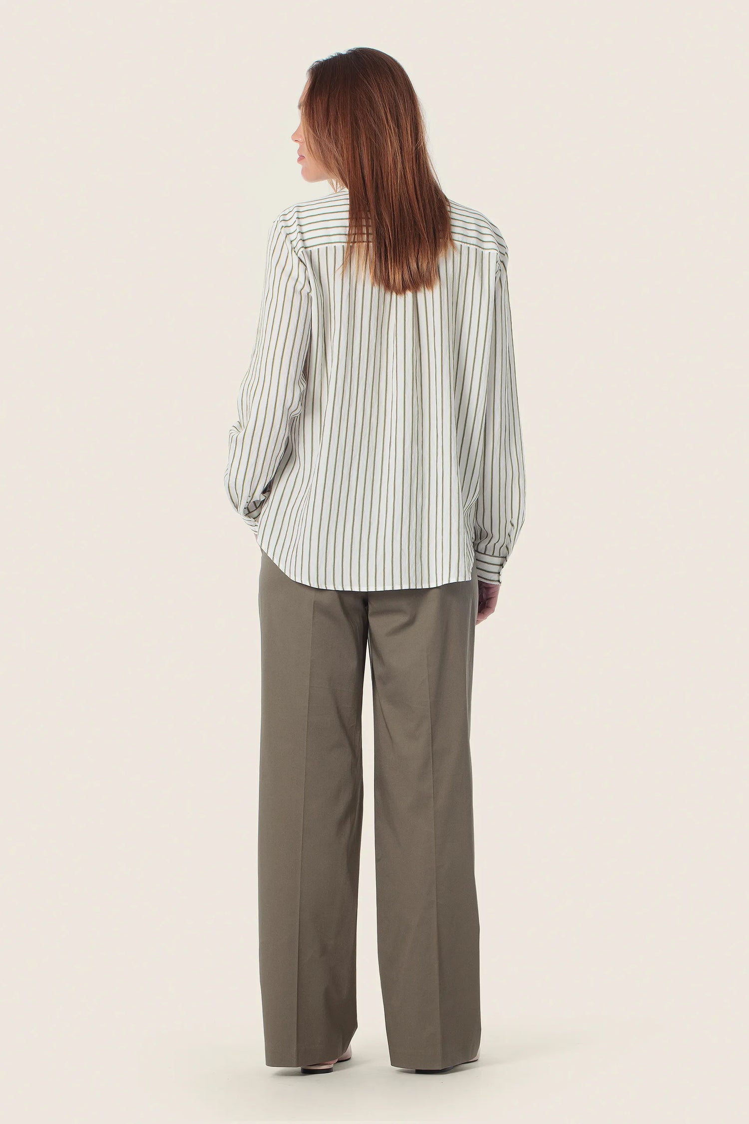 Gerry Weber Green Eucalyptus 0 Green Striped Shirt Style Blouse SKU: N60471_314 Image 04