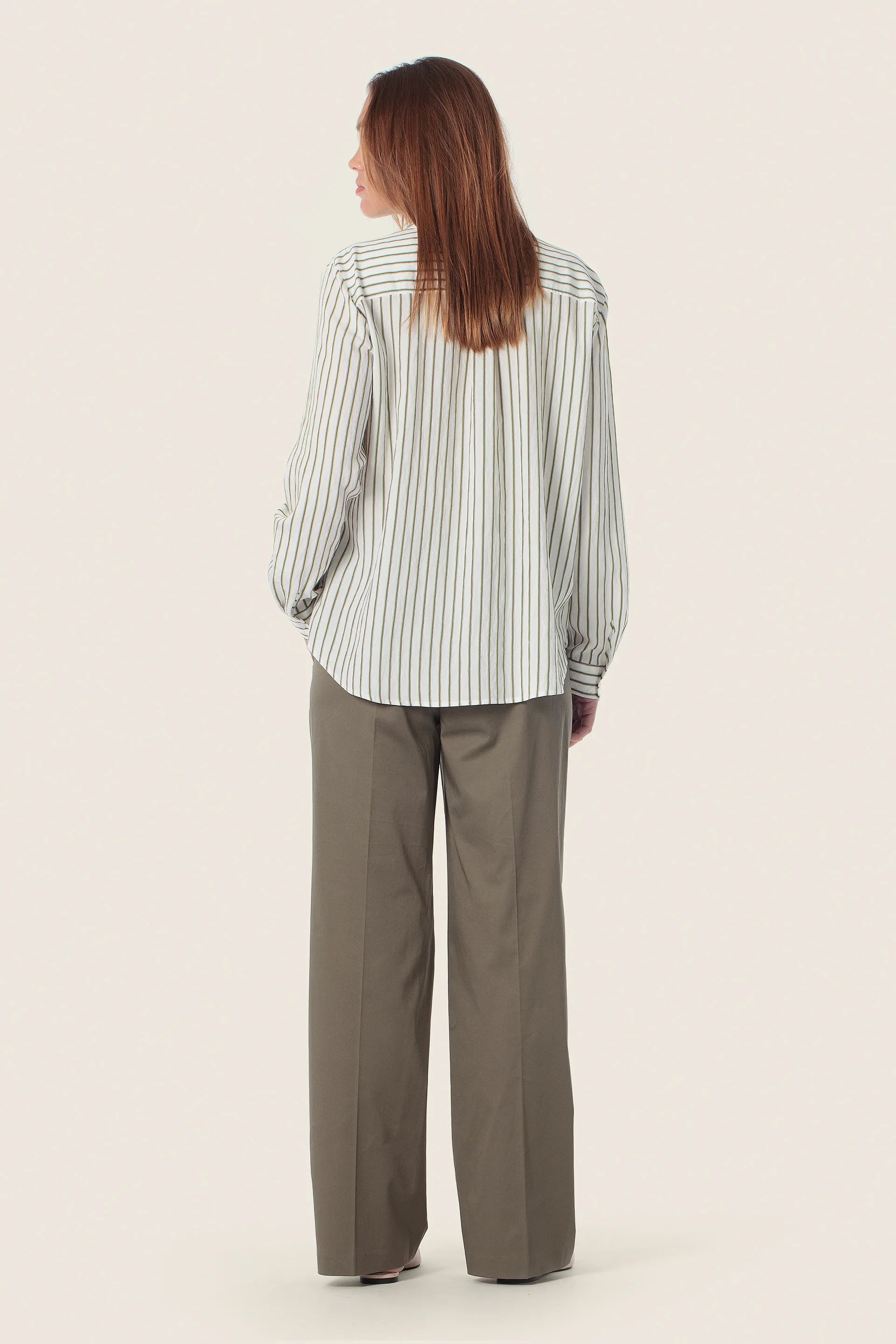 Gerry Weber Green Eucalyptus 0 Green Striped Shirt Style Blouse SKU: N60471_314 Image 04