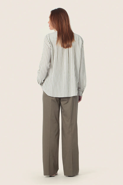 Gerry Weber Green Eucalyptus 0 Green Striped Shirt Style Blouse SKU: N60471_314 Image 04