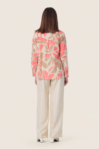 Gerry Weber Pink Powder 0 Long Sleeve Printed Blouse SKU: N60478_351 Image 04