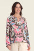 Gerry Weber Flowers & Leaves Brown Print 0 Long Sleeve Printed Blouse SKU: N60484_677 Image 01