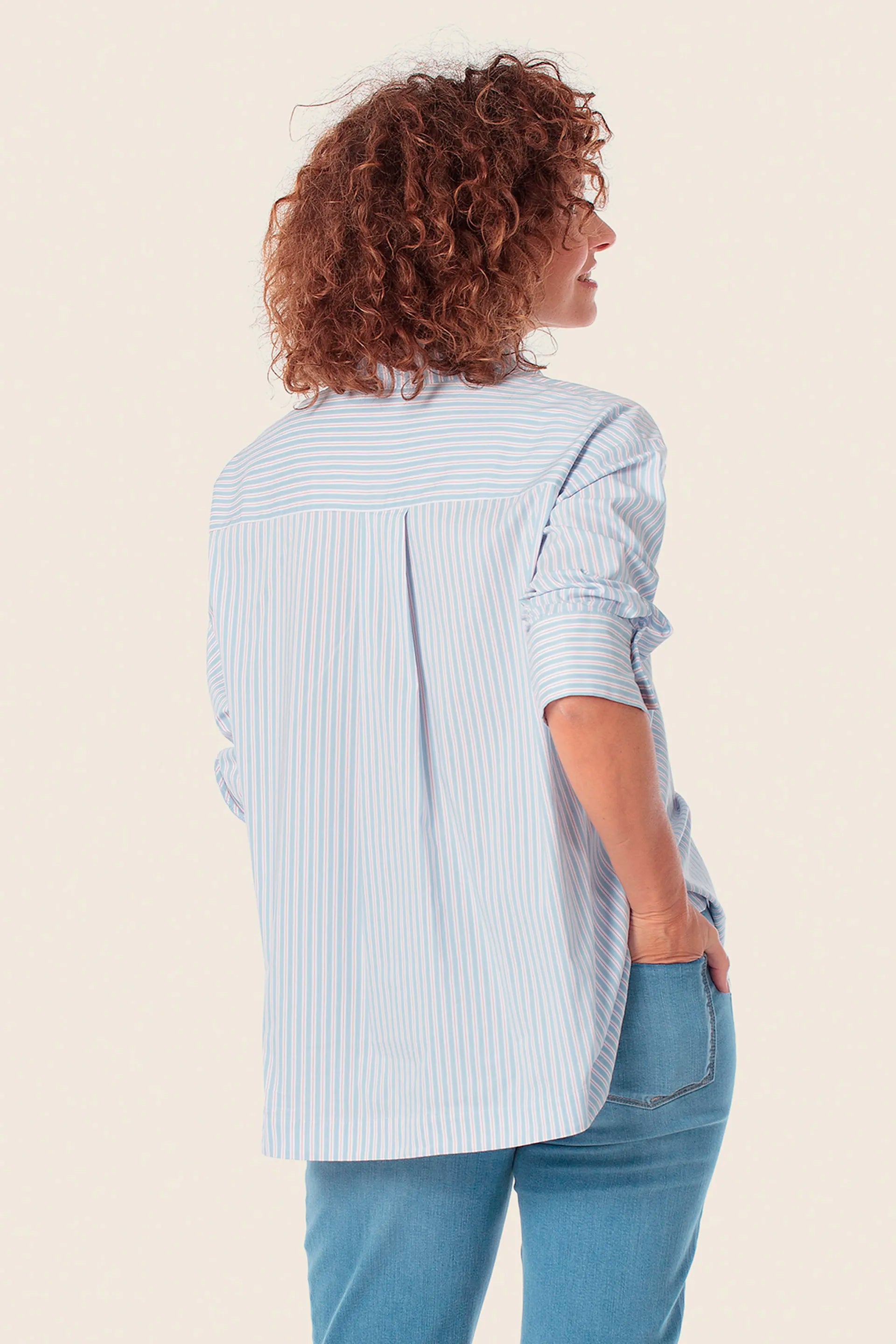 Gerry Weber Blue Sky 0 Striped Shirt With Mockneck SKU: N60601_125 Image 02