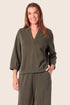 Gerry Weber Green Khaki 0 Green Sweatshirt With V-Neck Collar SKU: N60603_155 Image 01