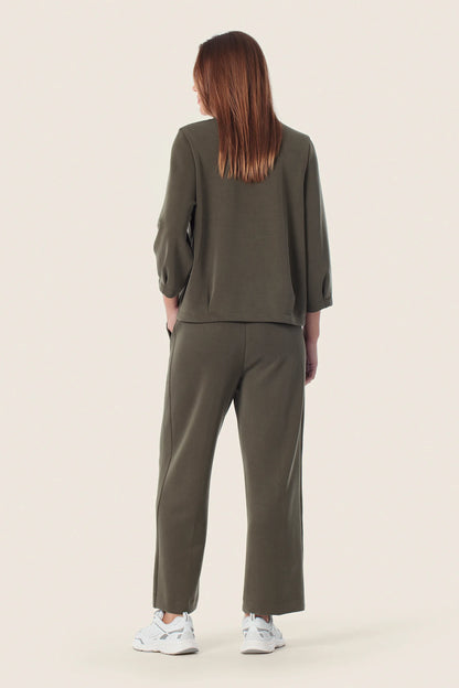 Gerry Weber Green Khaki 0 Green Sweatshirt With V-Neck Collar SKU: N60603_155 Image 04
