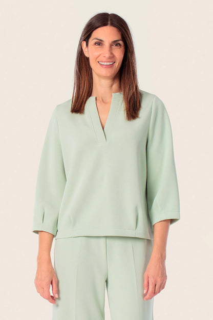 Gerry Weber Green Mint 0 Green Sweatshirt With V-Neck Collar SKU: N60603_218 Image 01