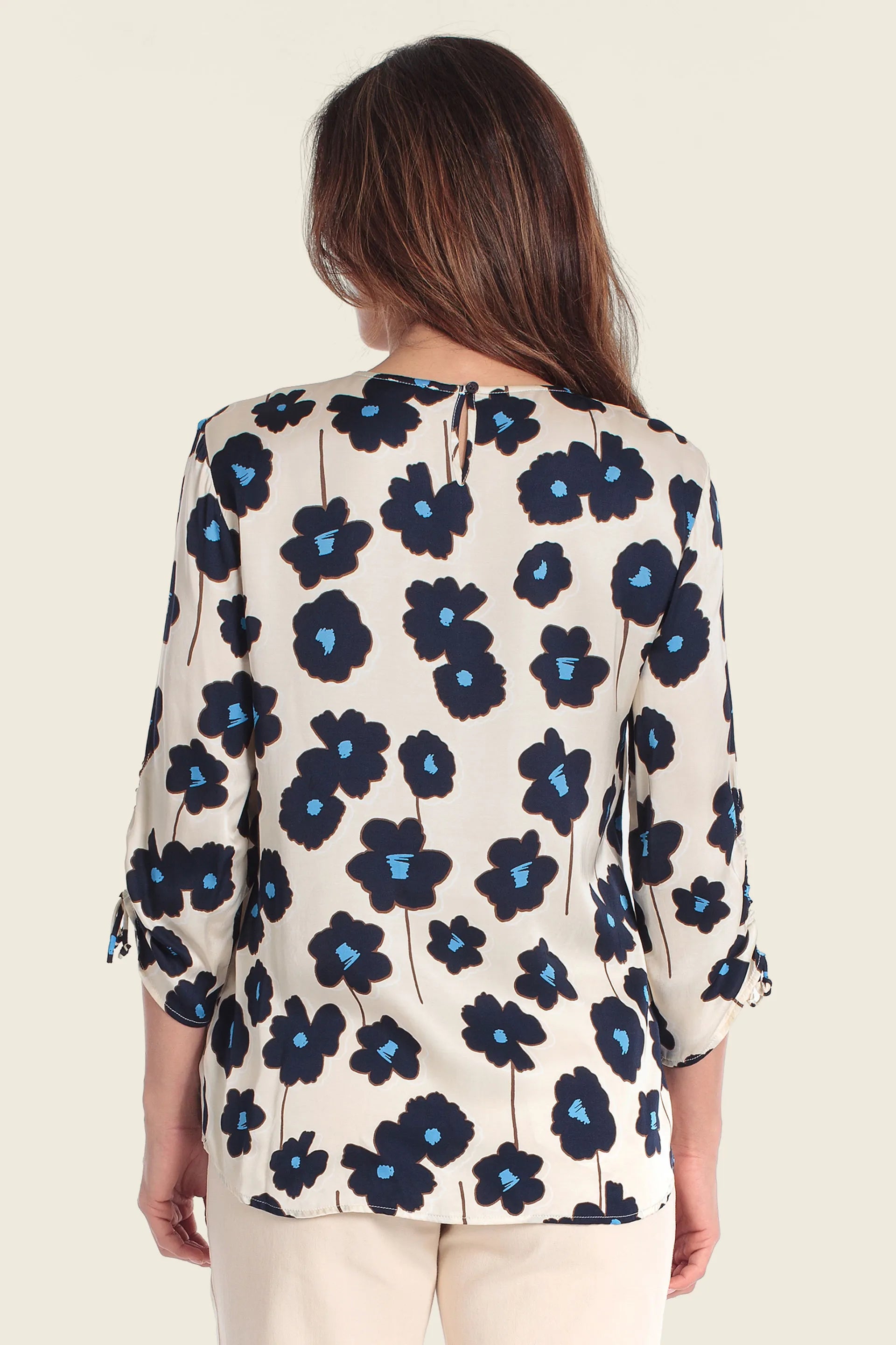 Gerry Weber Beige 0 Printed Quarter Sleeve Blouse SKU: N61005_126 Image 02