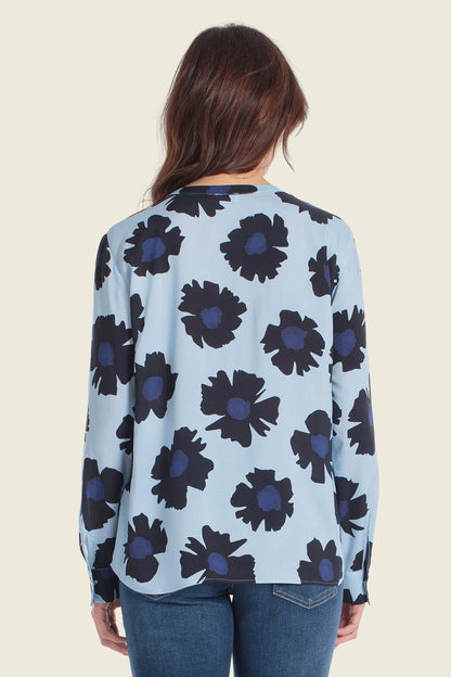 Gerry Weber Blue Ice 0 Printed Long Sleeve Blouse SKU: N61006_250 Image 02