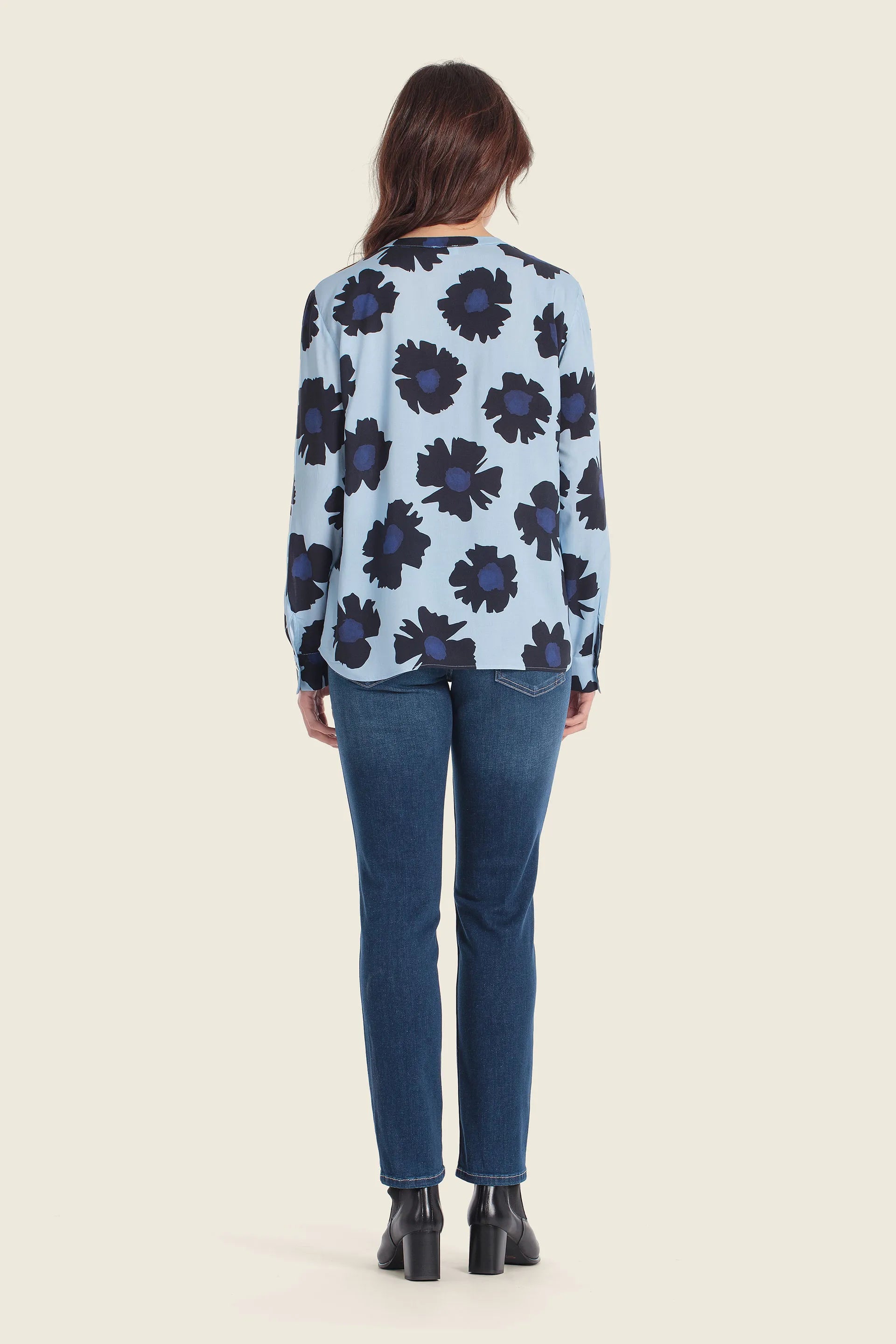 Gerry Weber Blue Ice 0 Printed Long Sleeve Blouse SKU: N61006_250 Image 04