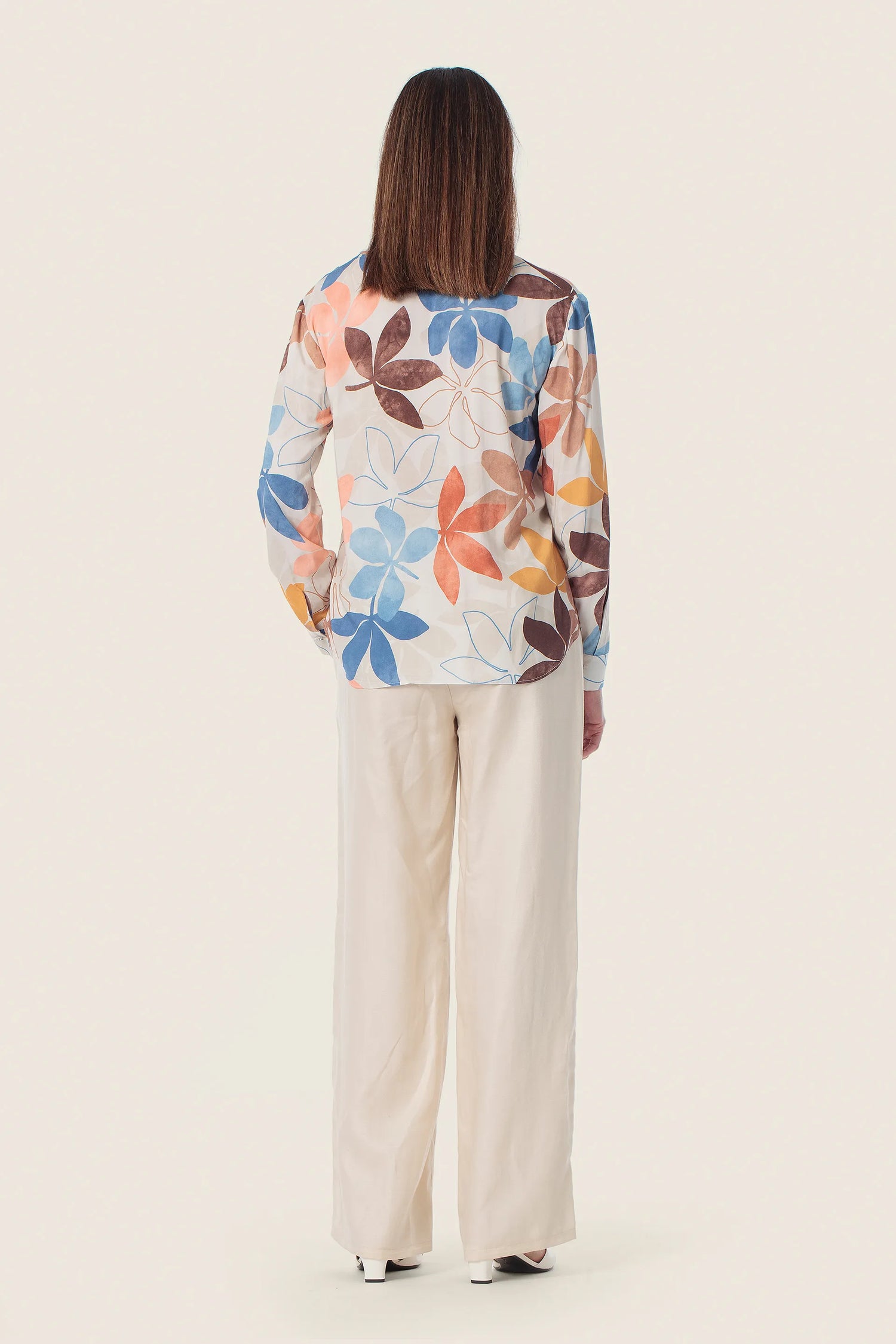 Gerry Weber Beige Elm Tree 0 Long Sleeve Printed Blouse SKU: N61019_393 Image 04