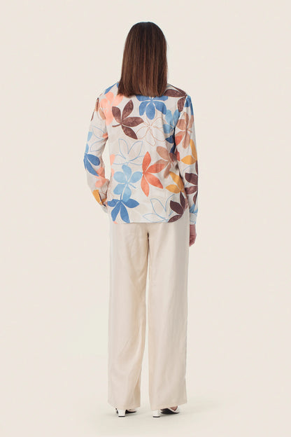 Gerry Weber Beige Elm Tree 0 Long Sleeve Printed Blouse SKU: N61019_393 Image 04