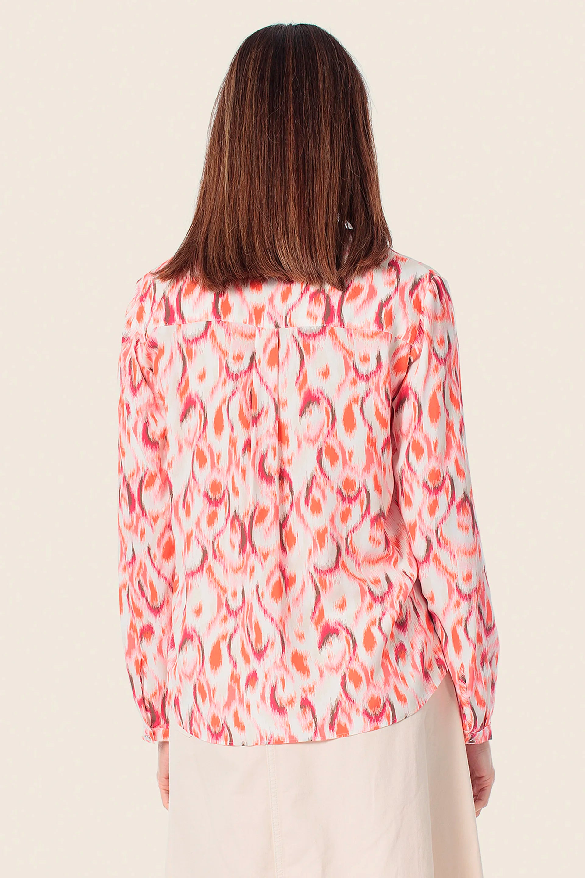 Gerry Weber Pink Flamingo 0 Long Sleeve Printed Blouse SKU: N61024_295 Image 02