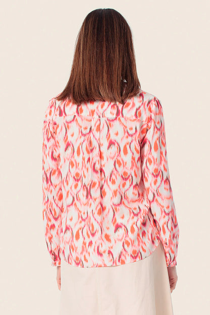Gerry Weber Pink Flamingo 0 Long Sleeve Printed Blouse SKU: N61024_295 Image 02