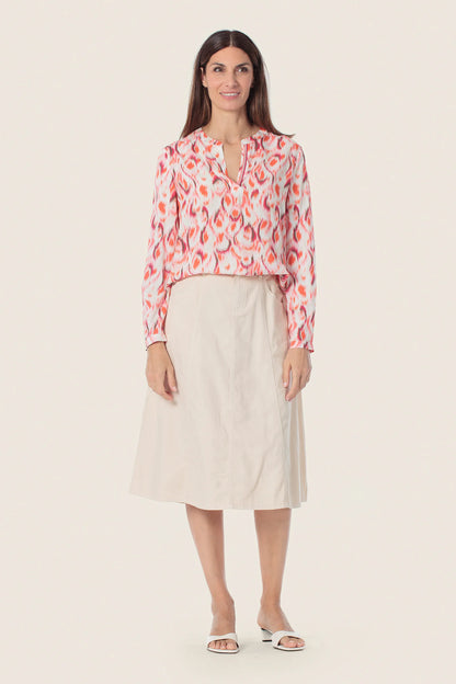Gerry Weber Pink Flamingo 0 Long Sleeve Printed Blouse SKU: N61024_295 Image 03