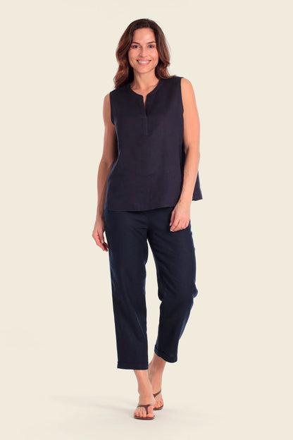 Gerry Weber Blue Cloud 0 100% Linen Blouse SKU: N61027_360 Image 03