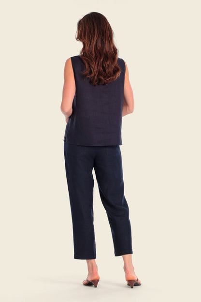 Gerry Weber Blue Cloud 0 100% Linen Blouse SKU: N61027_360 Image 04