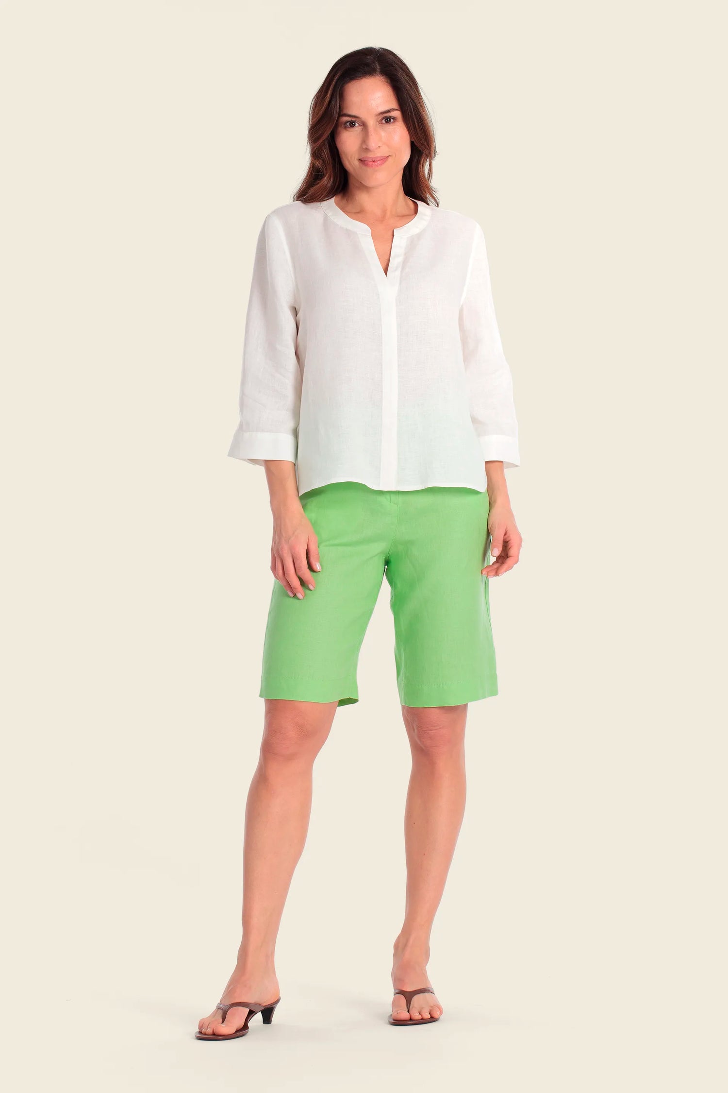 Gerry Weber White 0 100% Linen Blouse SKU: N61029_102 Image 03