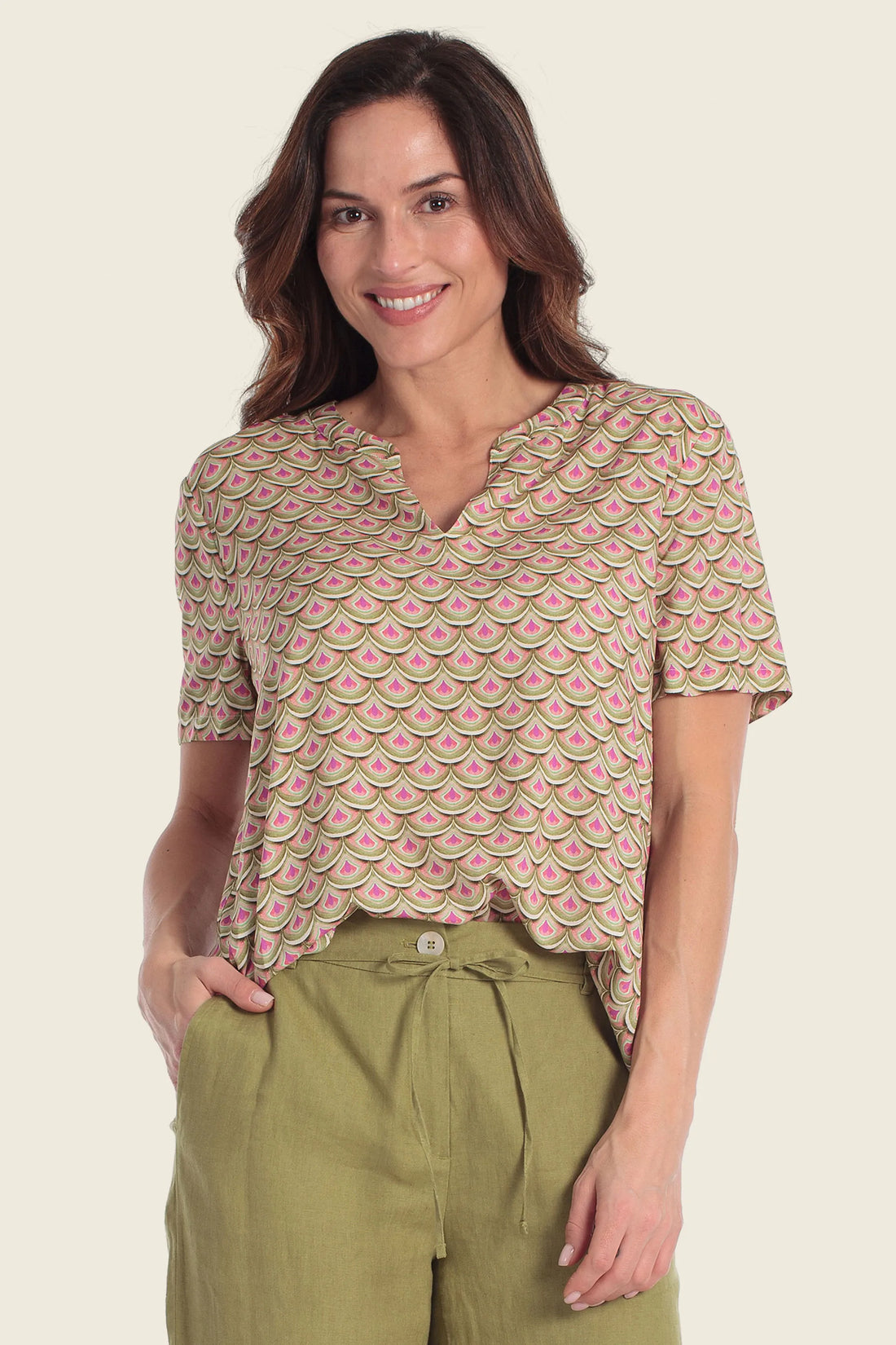 Gerry Weber Ornament Print 0 Printed Blouse SKU: N61033_619 Image 01