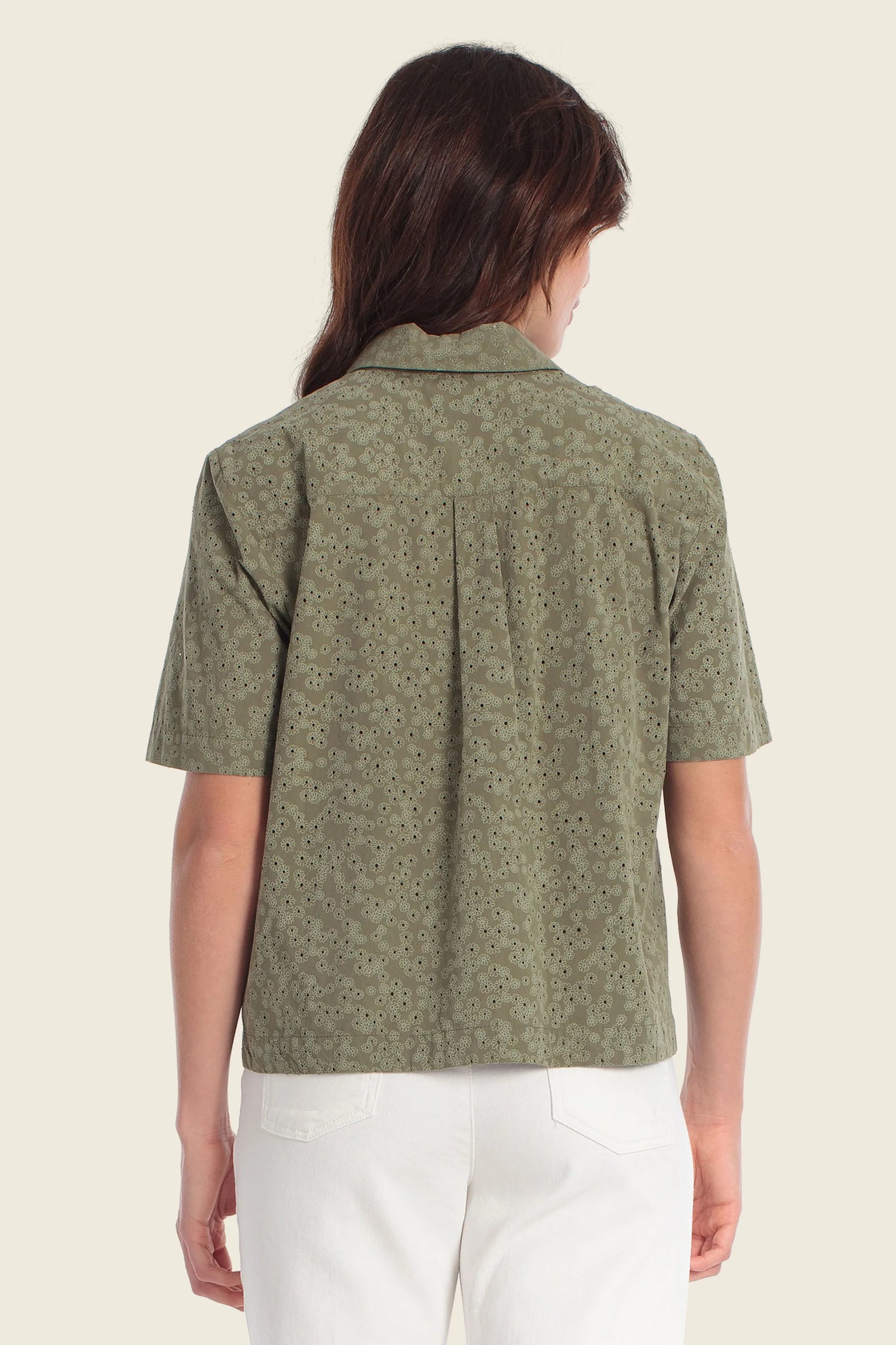 Gerry Weber Green Jungle 0 Short Sleeve Cropped Blouse SKU: N61045_174 Image 02