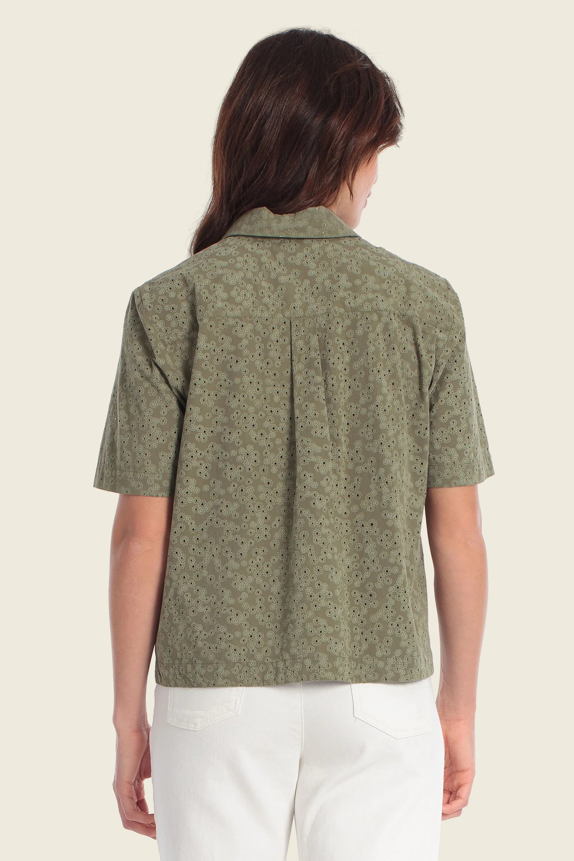 Gerry Weber Green Jungle 0 Short Sleeve Cropped Blouse SKU: N61045_174 Image 02