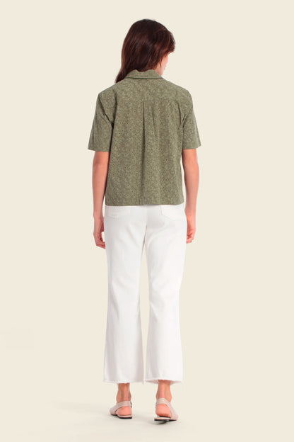 Gerry Weber Green Jungle 0 Short Sleeve Cropped Blouse SKU: N61045_174 Image 04