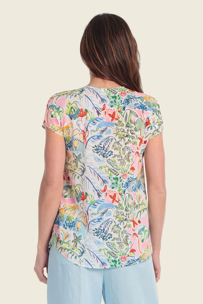 Gerry Weber Holiday Print 0 Short Sleeve Printed Blouse SKU: N61061_656 Image 02