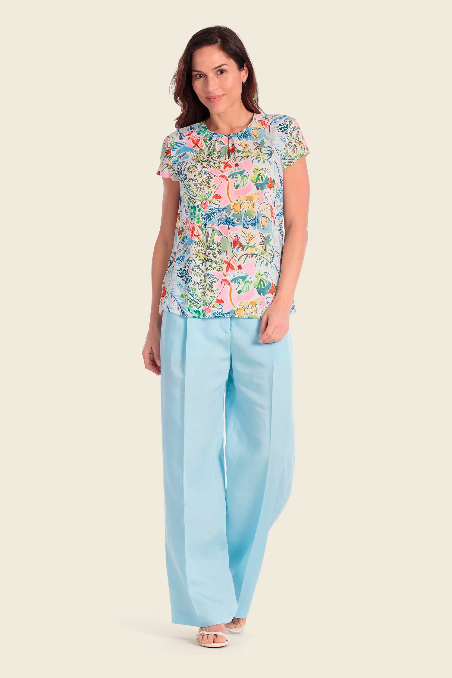 Gerry Weber Holiday Print 0 Short Sleeve Printed Blouse SKU: N61061_656 Image 03
