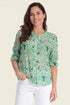 Gerry Weber Green Flower Print 0 Long Sleeve Printed Blouse SKU: N61065_613 Image 01