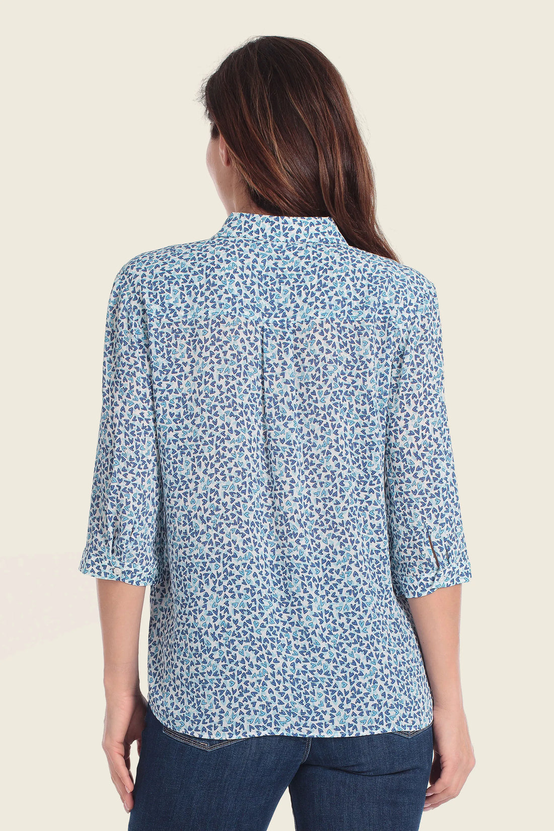 Gerry Weber Blue Heart Print Women Printed Blouse SKU: N61068_644 Image 02