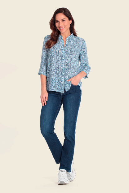 Gerry Weber Blue Heart Print Women Printed Blouse SKU: N61068_644 Image 03