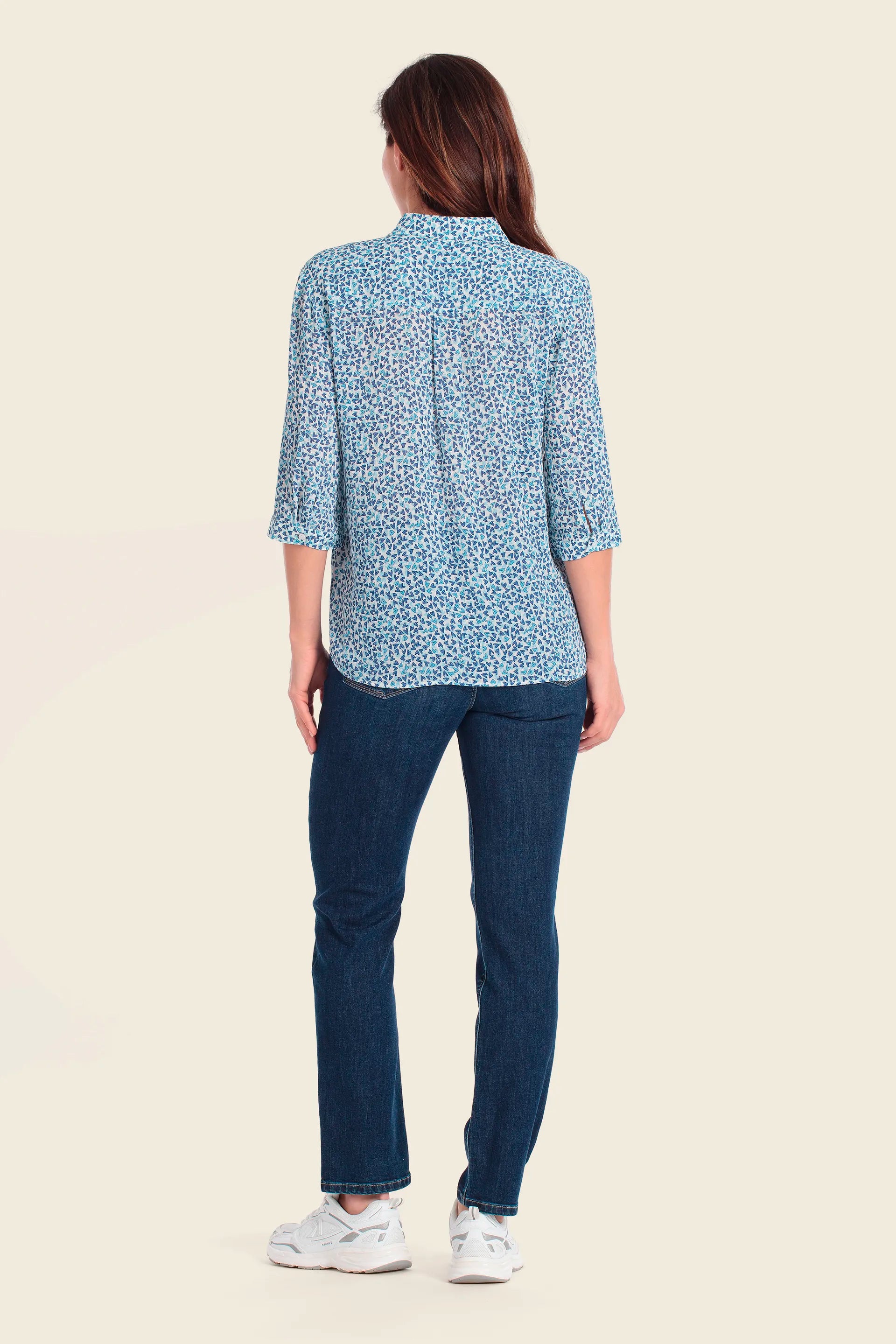 Gerry Weber Blue Heart Print Women Printed Blouse SKU: N61068_644 Image 04