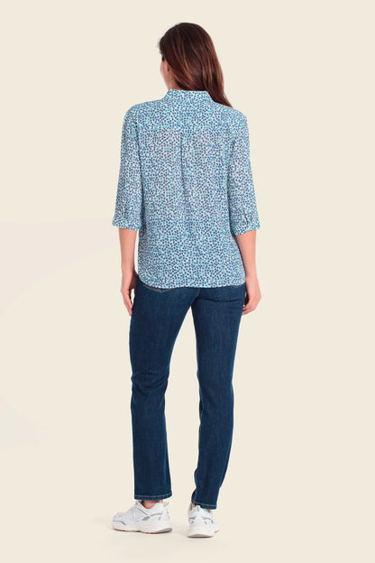 Gerry Weber Blue Heart Print Women Printed Blouse SKU: N61068_644 Image 04