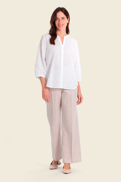 Gerry Weber White 0 White Blouse In Cotton Blend SKU: N61072_102 Image 03